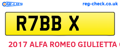 R7BBX are the vehicle registration plates.
