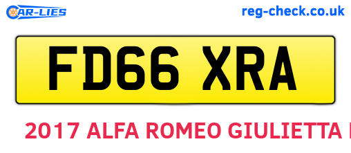 FD66XRA are the vehicle registration plates.