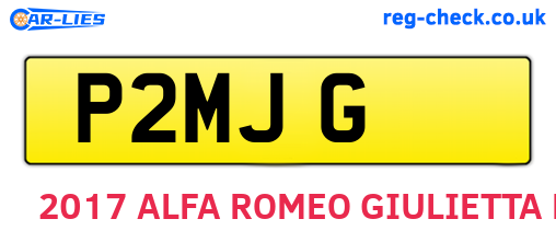 P2MJG are the vehicle registration plates.