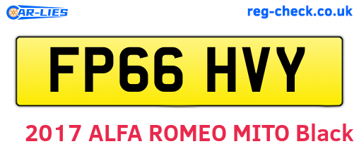 FP66HVY are the vehicle registration plates.
