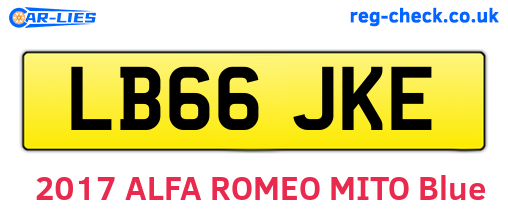 LB66JKE are the vehicle registration plates.