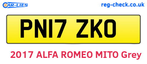 PN17ZKO are the vehicle registration plates.