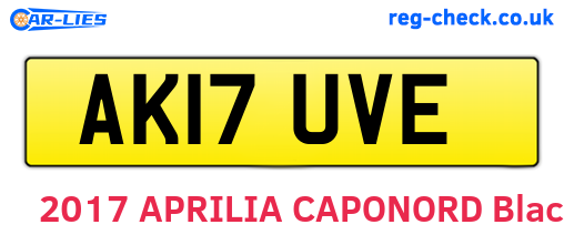 AK17UVE are the vehicle registration plates.