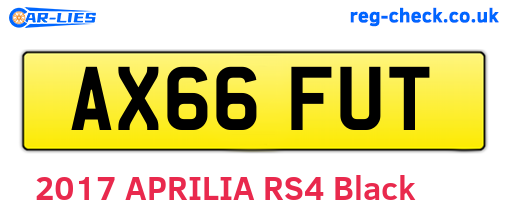 AX66FUT are the vehicle registration plates.
