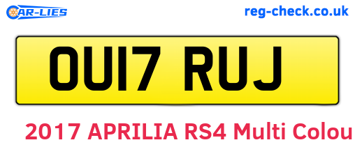OU17RUJ are the vehicle registration plates.