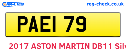 PAE179 are the vehicle registration plates.