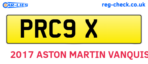 PRC9X are the vehicle registration plates.