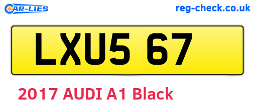 LXU567 are the vehicle registration plates.