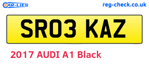 SR03KAZ are the vehicle registration plates.