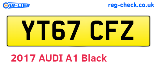 YT67CFZ are the vehicle registration plates.