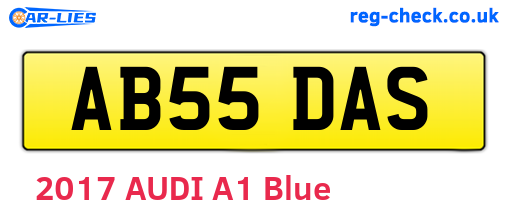 AB55DAS are the vehicle registration plates.