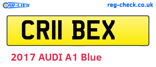CR11BEX are the vehicle registration plates.