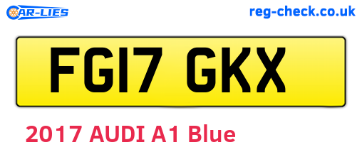 FG17GKX are the vehicle registration plates.