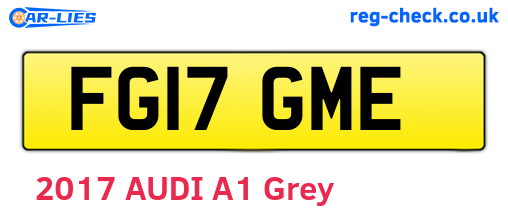 FG17GME are the vehicle registration plates.