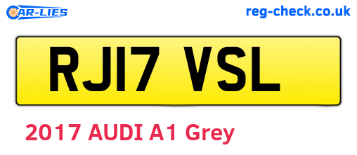 RJ17VSL are the vehicle registration plates.