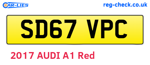 SD67VPC are the vehicle registration plates.