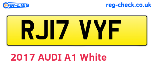 RJ17VYF are the vehicle registration plates.