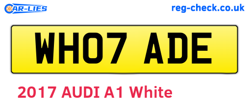 WH07ADE are the vehicle registration plates.
