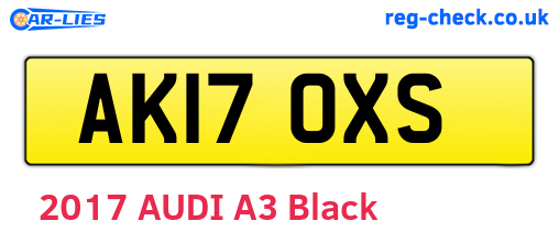 AK17OXS are the vehicle registration plates.