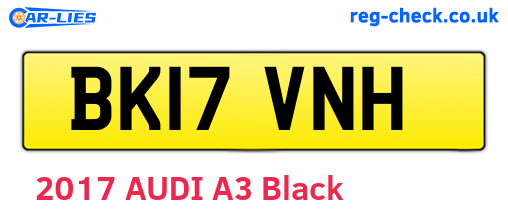 BK17VNH are the vehicle registration plates.
