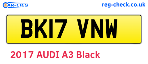 BK17VNW are the vehicle registration plates.