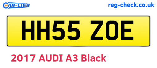 HH55ZOE are the vehicle registration plates.