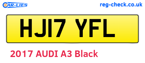 HJ17YFL are the vehicle registration plates.