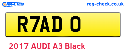 R7ADO are the vehicle registration plates.
