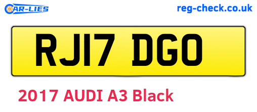 RJ17DGO are the vehicle registration plates.