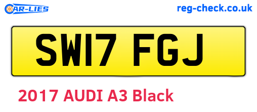 SW17FGJ are the vehicle registration plates.