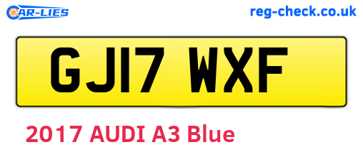 GJ17WXF are the vehicle registration plates.