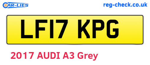 LF17KPG are the vehicle registration plates.