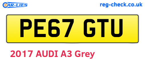PE67GTU are the vehicle registration plates.