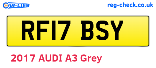 RF17BSY are the vehicle registration plates.