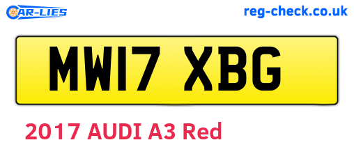MW17XBG are the vehicle registration plates.