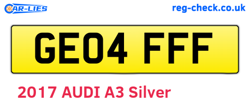 GE04FFF are the vehicle registration plates.