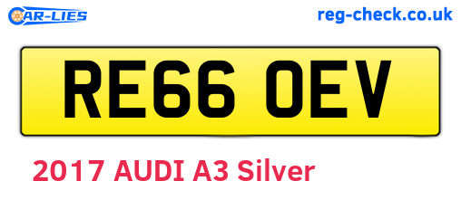 RE66OEV are the vehicle registration plates.