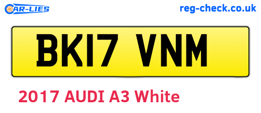 BK17VNM are the vehicle registration plates.