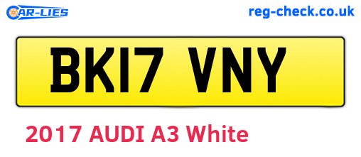 BK17VNY are the vehicle registration plates.