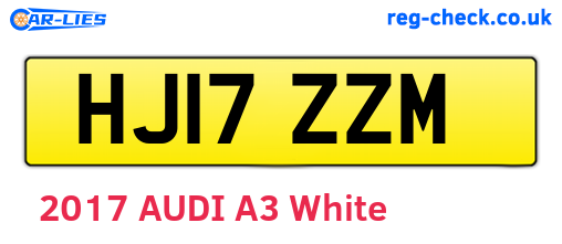 HJ17ZZM are the vehicle registration plates.