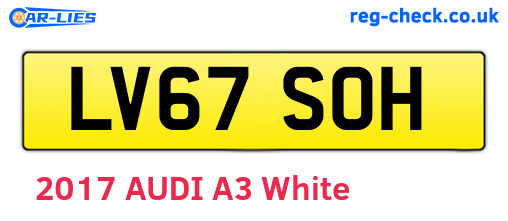 LV67SOH are the vehicle registration plates.