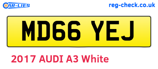 MD66YEJ are the vehicle registration plates.