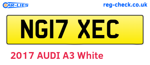 NG17XEC are the vehicle registration plates.
