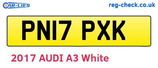 PN17PXK are the vehicle registration plates.