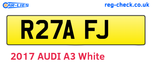 R27AFJ are the vehicle registration plates.
