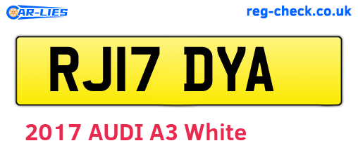 RJ17DYA are the vehicle registration plates.