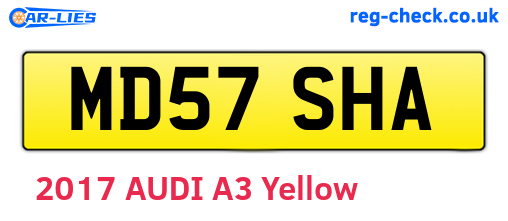 MD57SHA are the vehicle registration plates.
