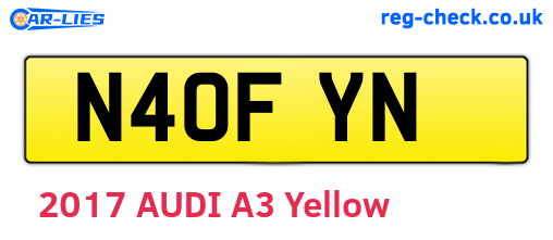 N40FYN are the vehicle registration plates.