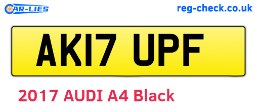 AK17UPF are the vehicle registration plates.