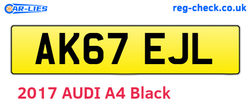 AK67EJL are the vehicle registration plates.